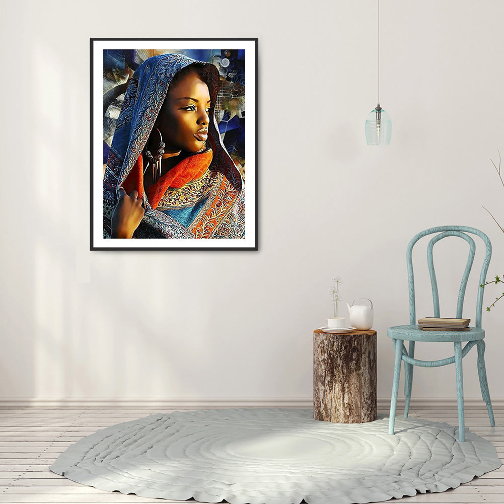 Indian Woman - Full Round Drill Diamond Painting 30*40CM
