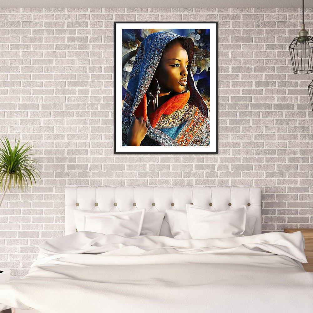 Indian Woman - Full Round Drill Diamond Painting 30*40CM