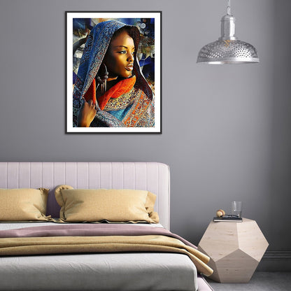 Indian Woman - Full Round Drill Diamond Painting 30*40CM