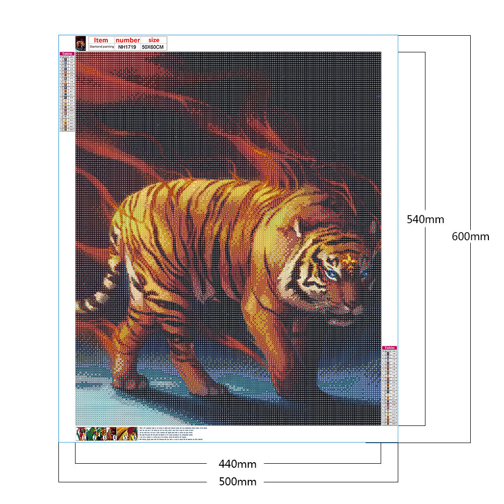 Tiger - Full Round Drill Diamond Painting 50*60CM