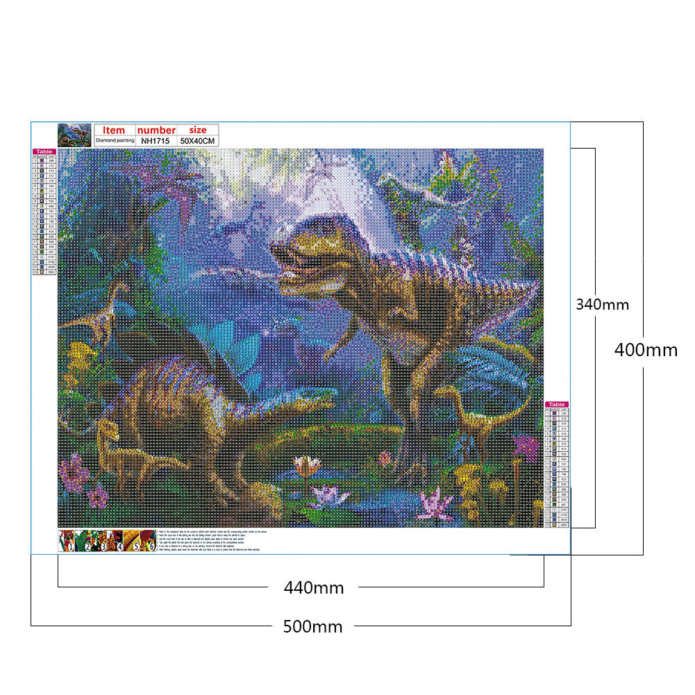 Dinosaur - Full Round Drill Diamond Painting 50*40CM