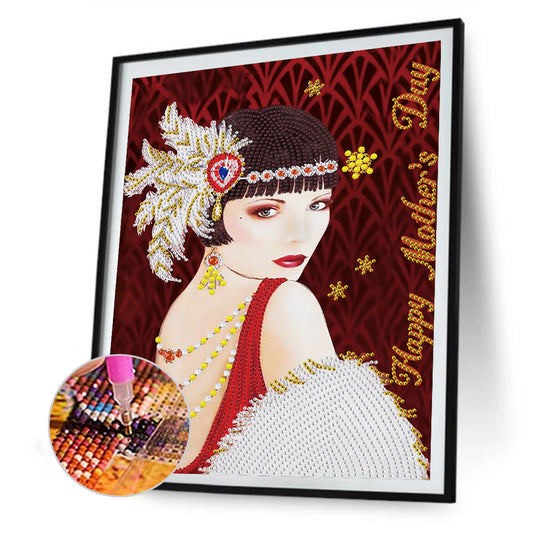 Mother'S Day Lady - Special Shaped Drill Diamond Paiting 30*40CM