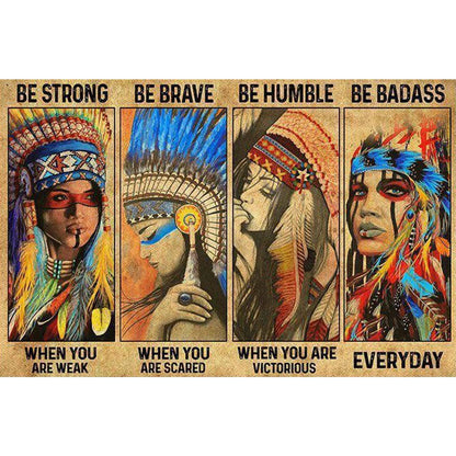 Ethnic Minority Woman Wood Panel Painting - Full Round Drill Diamond Painting 60*40CM