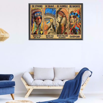 Ethnic Minority Woman Wood Panel Painting - Full Round Drill Diamond Painting 60*40CM