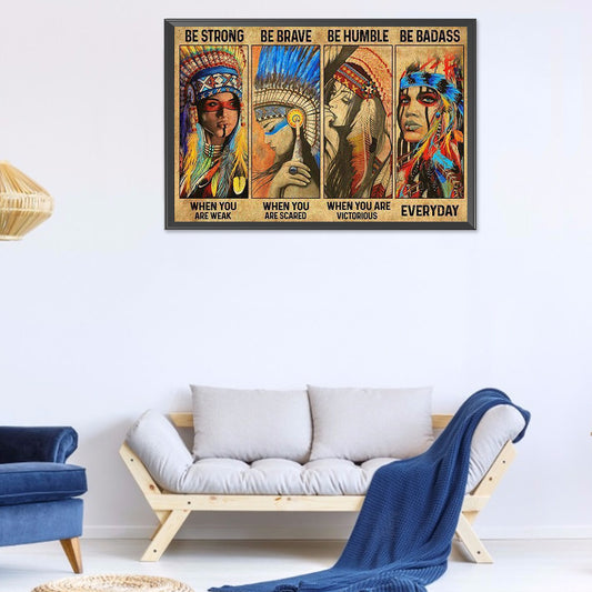 Ethnic Minority Woman Wood Panel Painting - Full Round Drill Diamond Painting 60*40CM