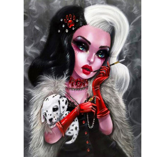 Heavy Makeup Woman - Full Round Drill Diamond Painting 30*40CM