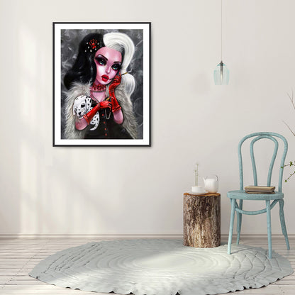 Heavy Makeup Woman - Full Round Drill Diamond Painting 30*40CM