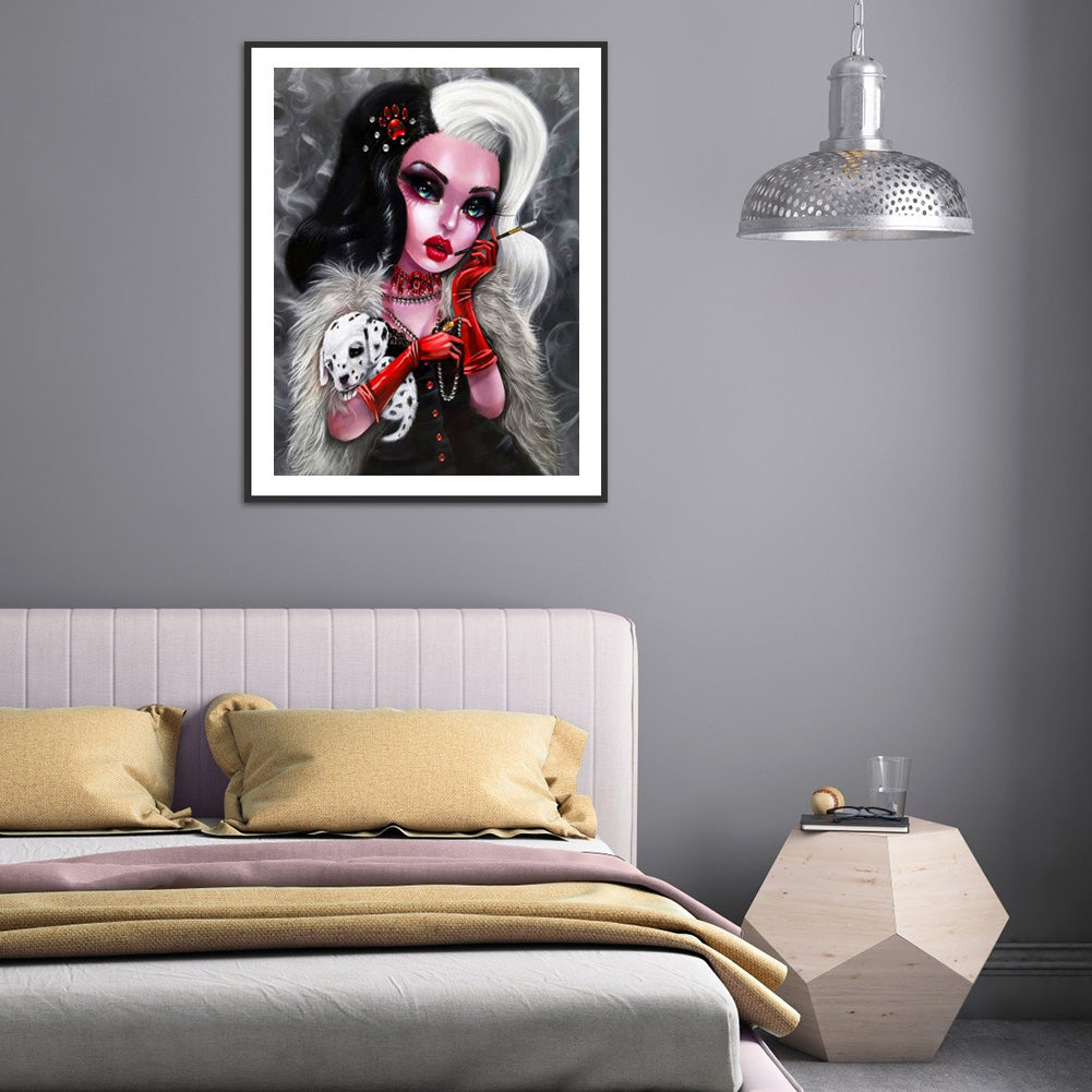 Heavy Makeup Woman - Full Round Drill Diamond Painting 30*40CM