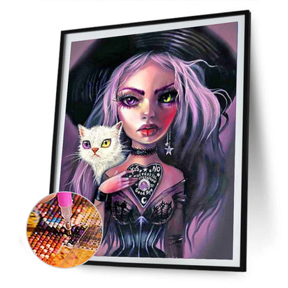 Heavy Makeup Woman - Full Round Drill Diamond Painting 30*40CM