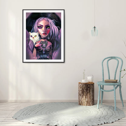 Heavy Makeup Woman - Full Round Drill Diamond Painting 30*40CM