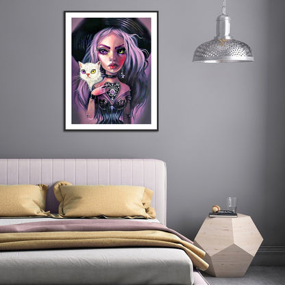Heavy Makeup Woman - Full Round Drill Diamond Painting 30*40CM