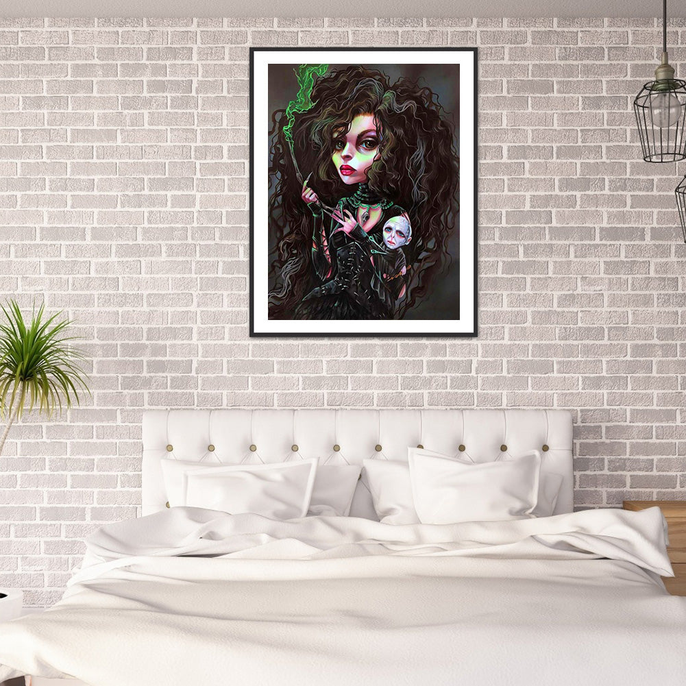 Heavy Makeup Woman - Full Round Drill Diamond Painting 30*40CM