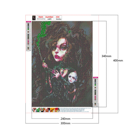 Heavy Makeup Woman - Full Round Drill Diamond Painting 30*40CM