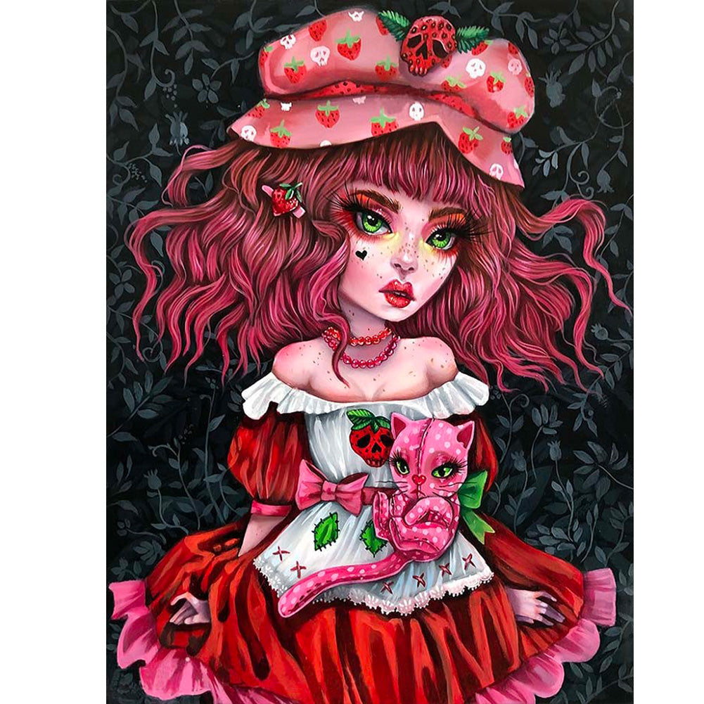 Heavy Makeup Woman - Full Round Drill Diamond Painting 30*40CM