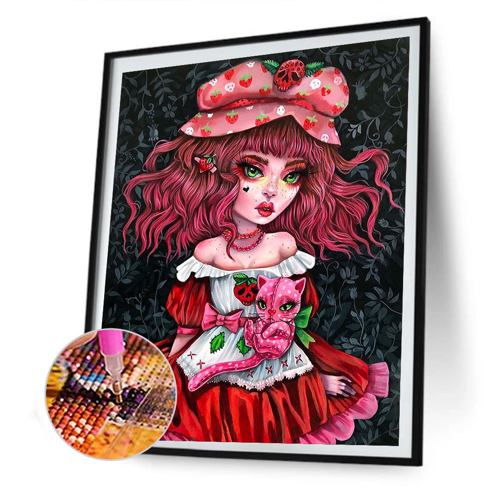 Heavy Makeup Woman - Full Round Drill Diamond Painting 30*40CM