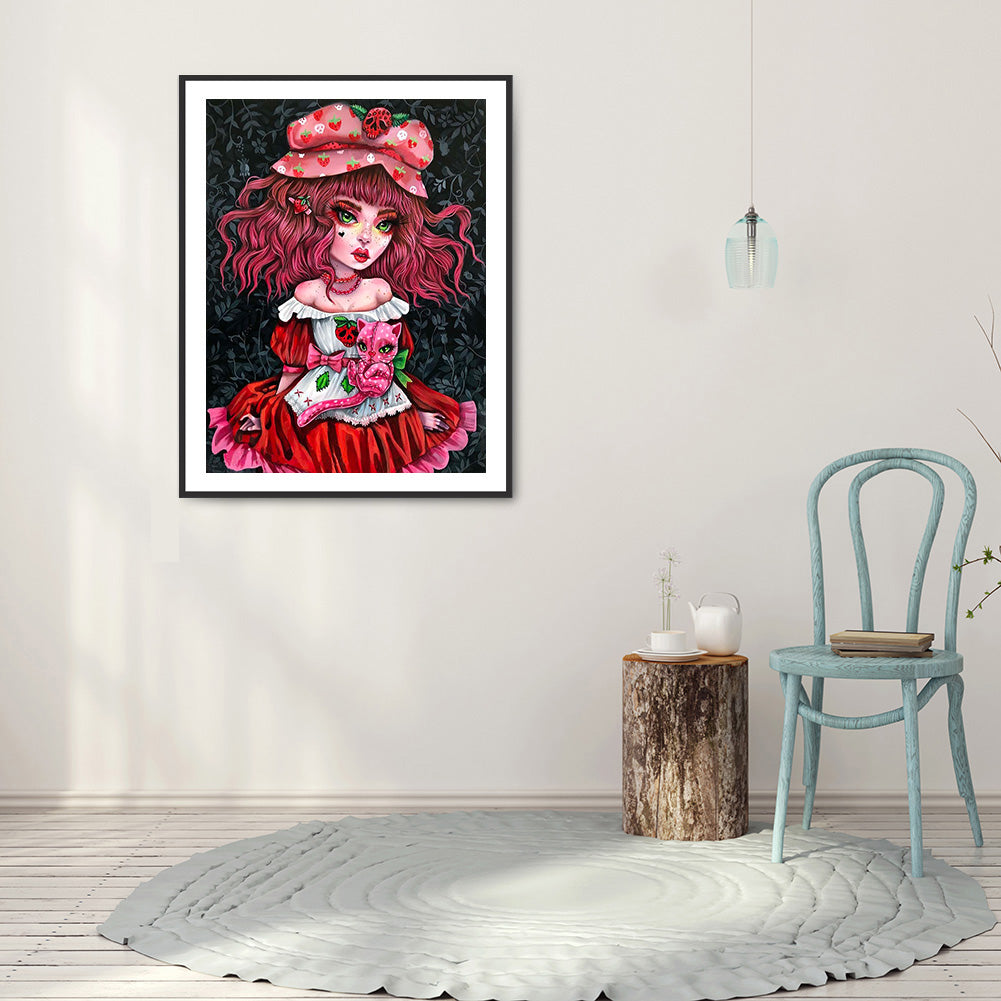 Heavy Makeup Woman - Full Round Drill Diamond Painting 30*40CM