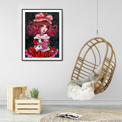 Heavy Makeup Woman - Full Round Drill Diamond Painting 30*40CM