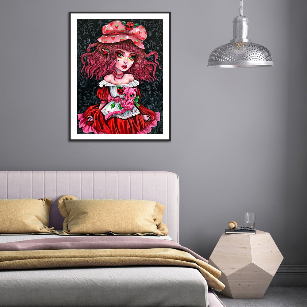 Heavy Makeup Woman - Full Round Drill Diamond Painting 30*40CM