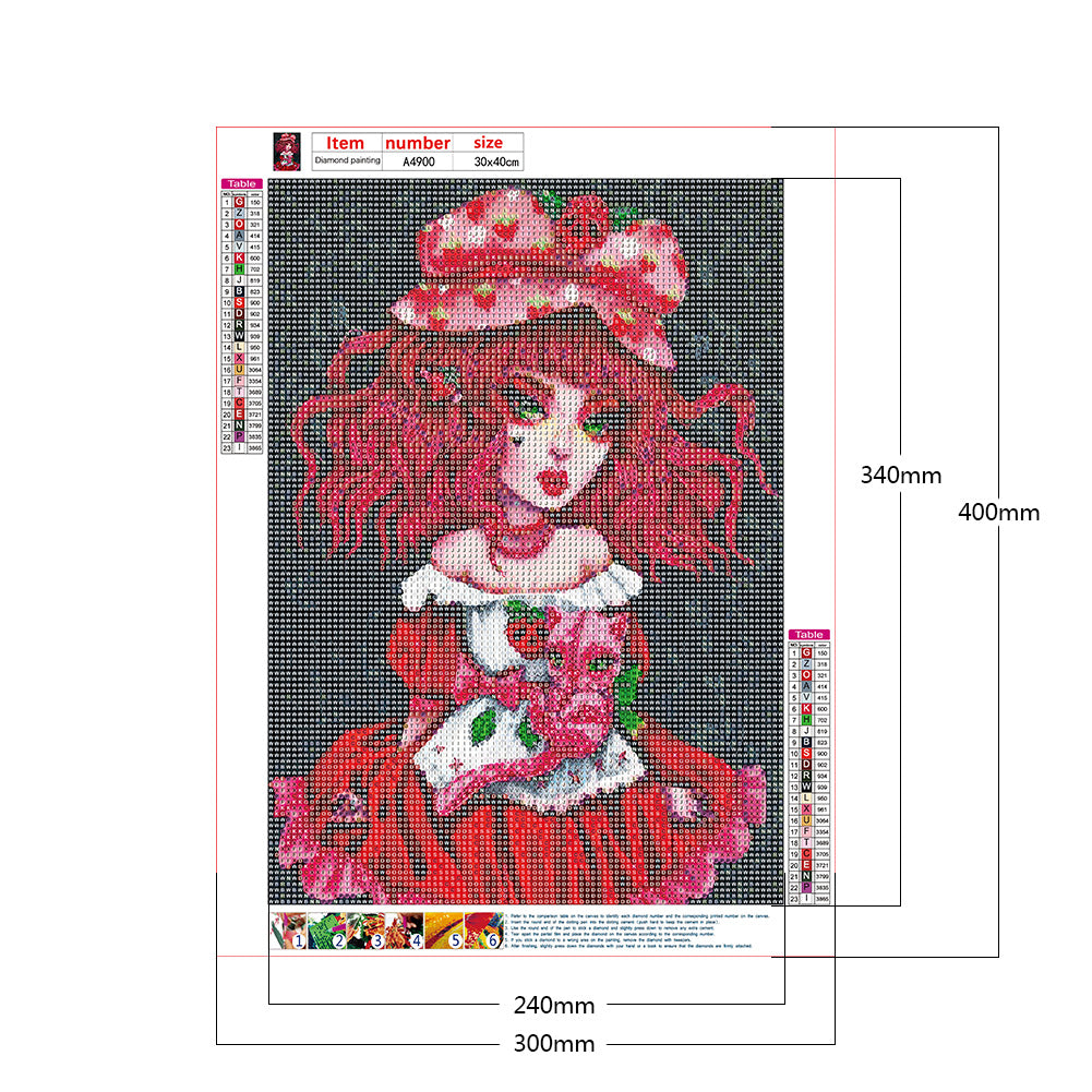 Heavy Makeup Woman - Full Round Drill Diamond Painting 30*40CM