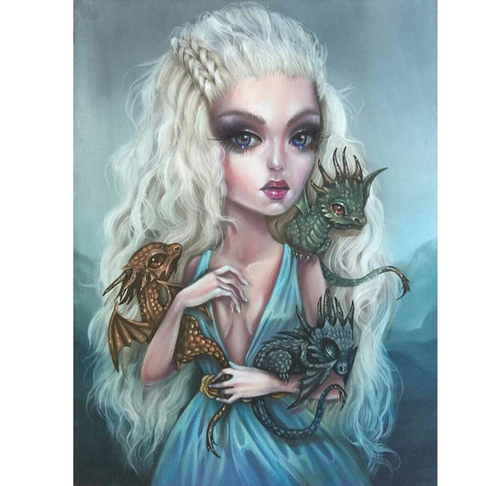 Heavy Makeup Woman - Full Round Drill Diamond Painting 30*40CM