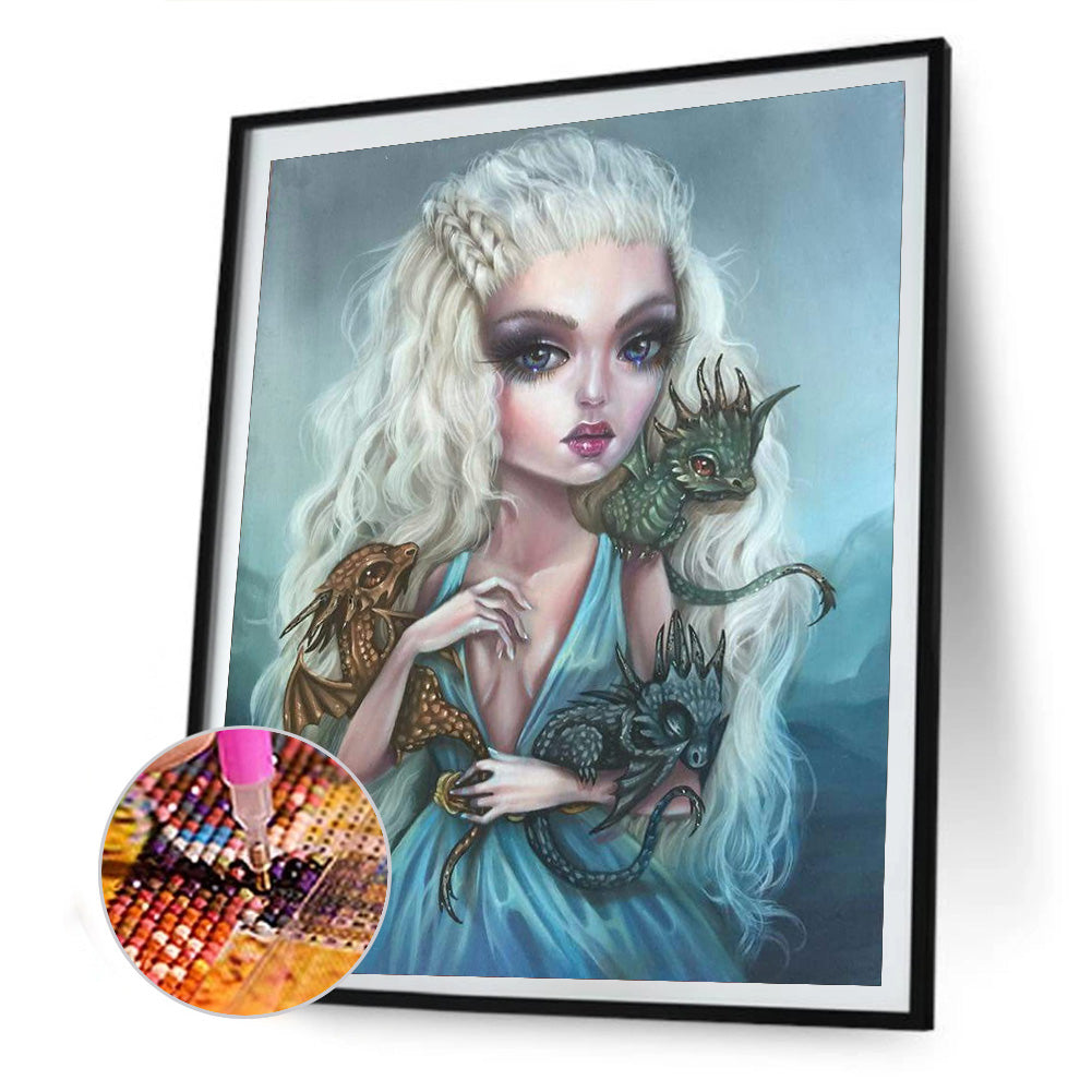 Heavy Makeup Woman - Full Round Drill Diamond Painting 30*40CM