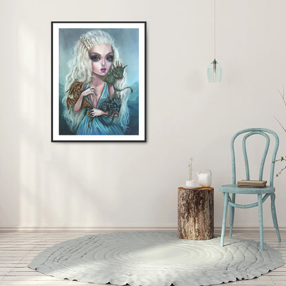 Heavy Makeup Woman - Full Round Drill Diamond Painting 30*40CM
