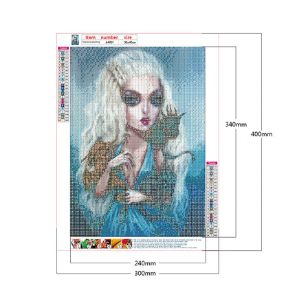 Heavy Makeup Woman - Full Round Drill Diamond Painting 30*40CM