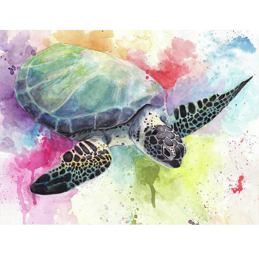 Watercolor Turtle - Full Round Drill Diamond Painting 40*30CM