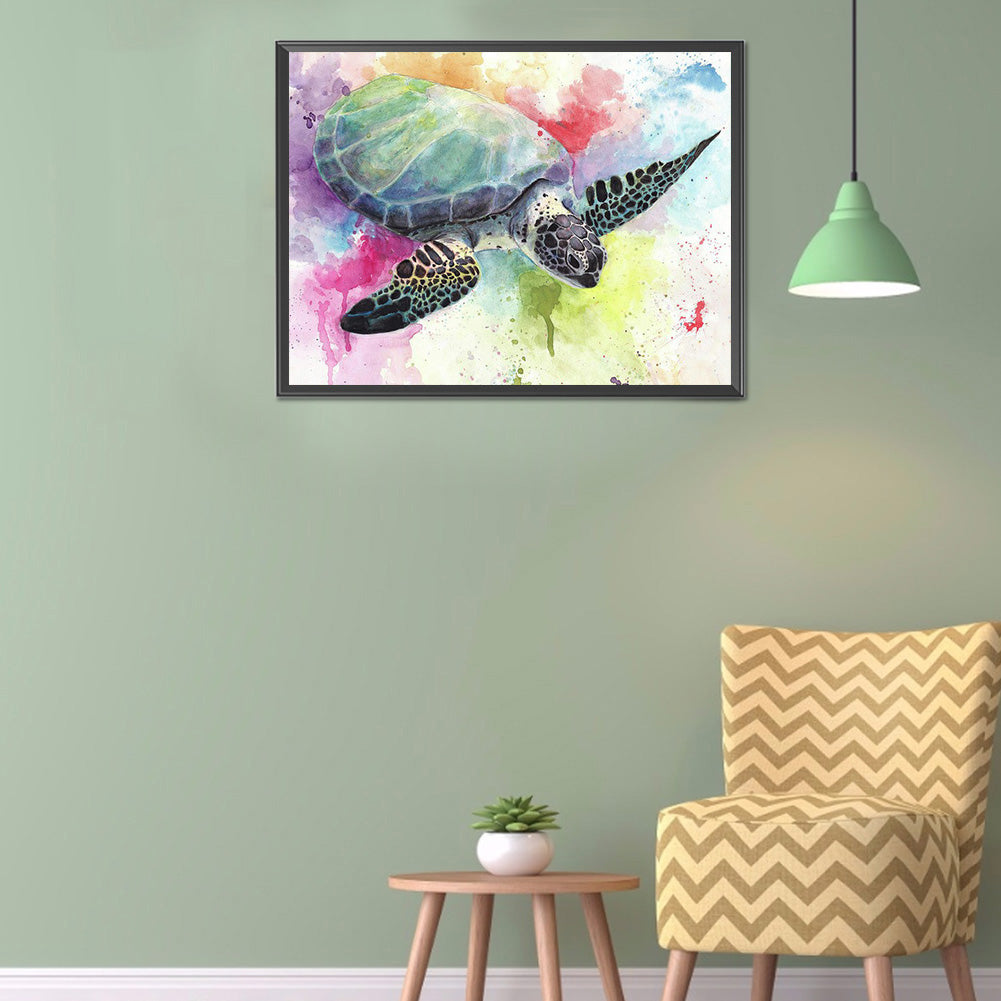 Watercolor Turtle - Full Round Drill Diamond Painting 40*30CM