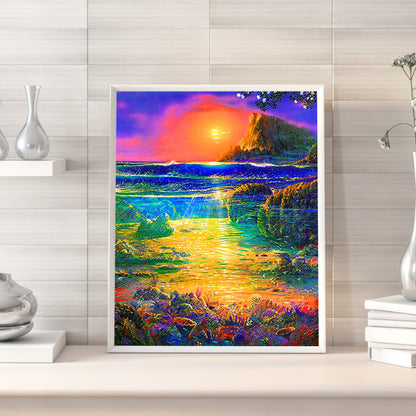 Sunset Waterfall - Full Square Drill Diamond Painting 50*60CM