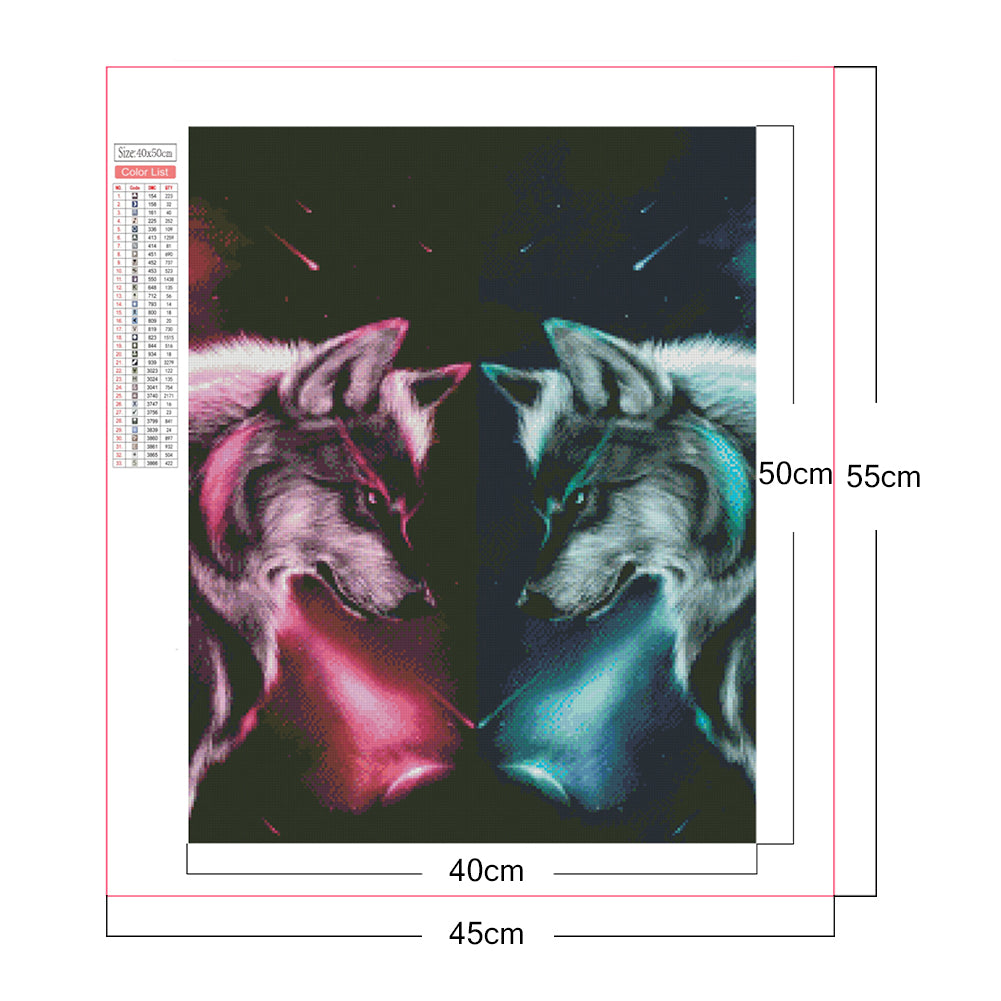 Wolf - Full Square Drill Diamond Painting 40*50CM