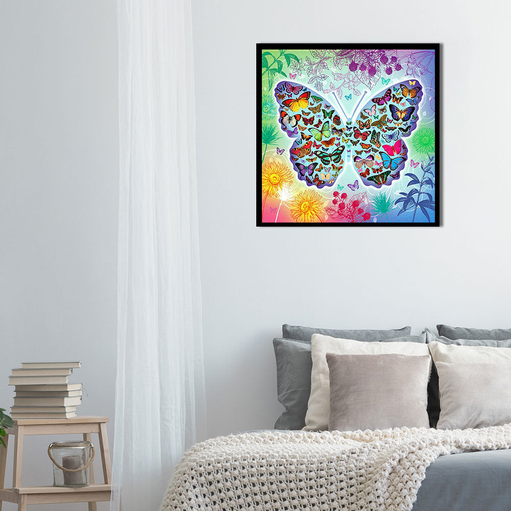 Butterfly - Full Round Drill Diamond Painting 30*30CM