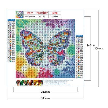Butterfly - Full Round Drill Diamond Painting 30*30CM