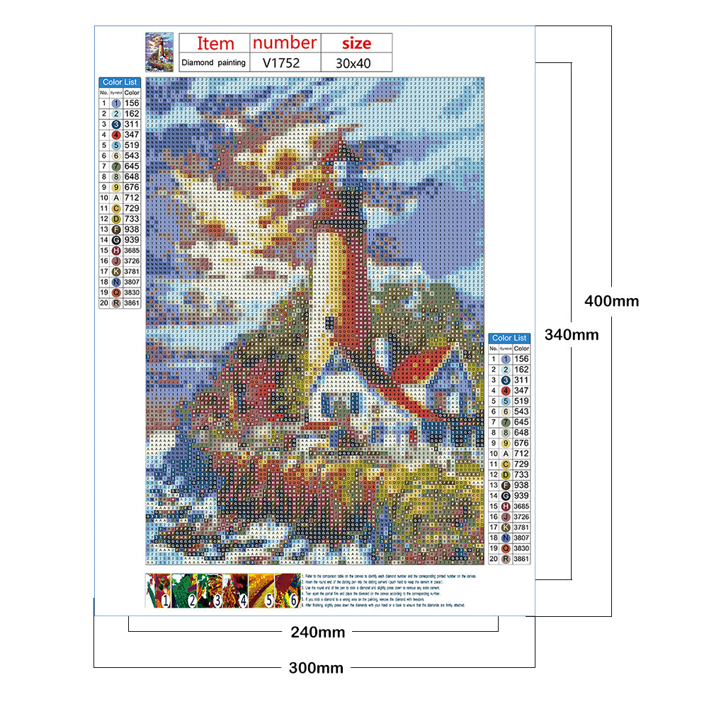 Lighthouse Art - Full Round Drill Diamond Painting 30*40CM