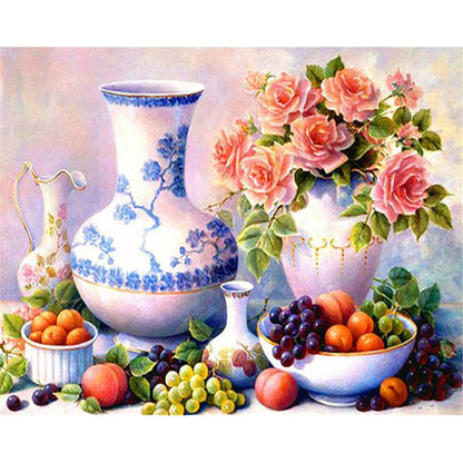 Vase Bouquet - Full Round Drill Diamond Painting 40*30CM