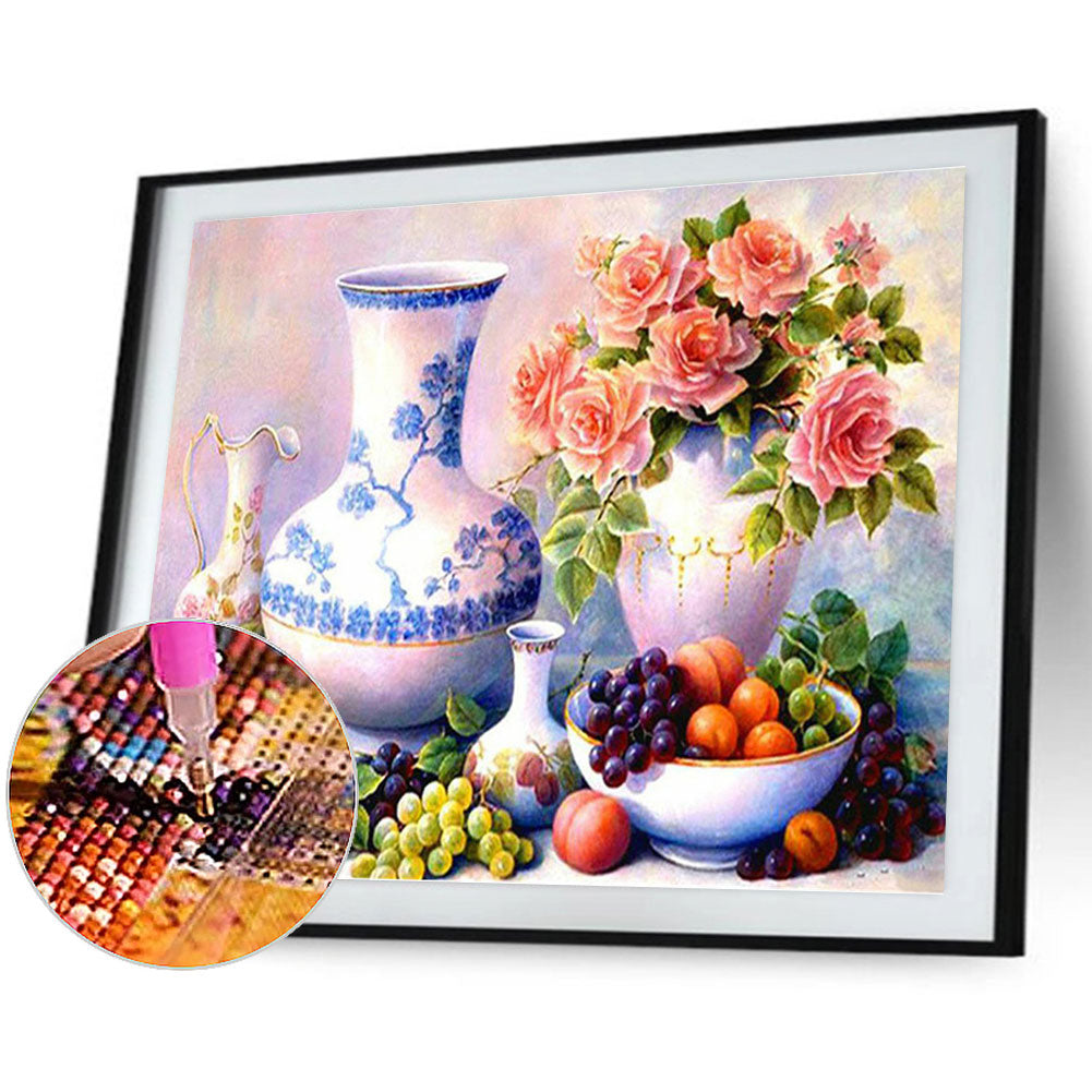 Vase Bouquet - Full Round Drill Diamond Painting 40*30CM
