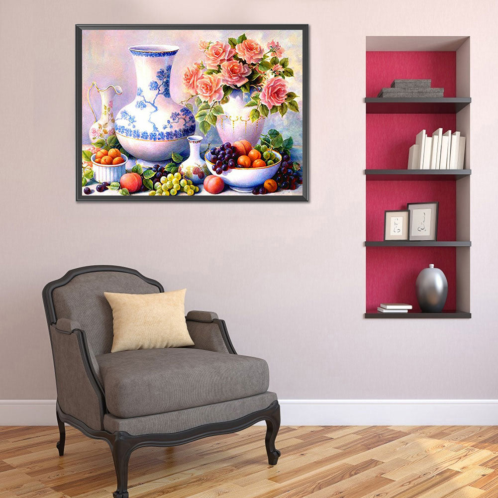 Vase Bouquet - Full Round Drill Diamond Painting 40*30CM