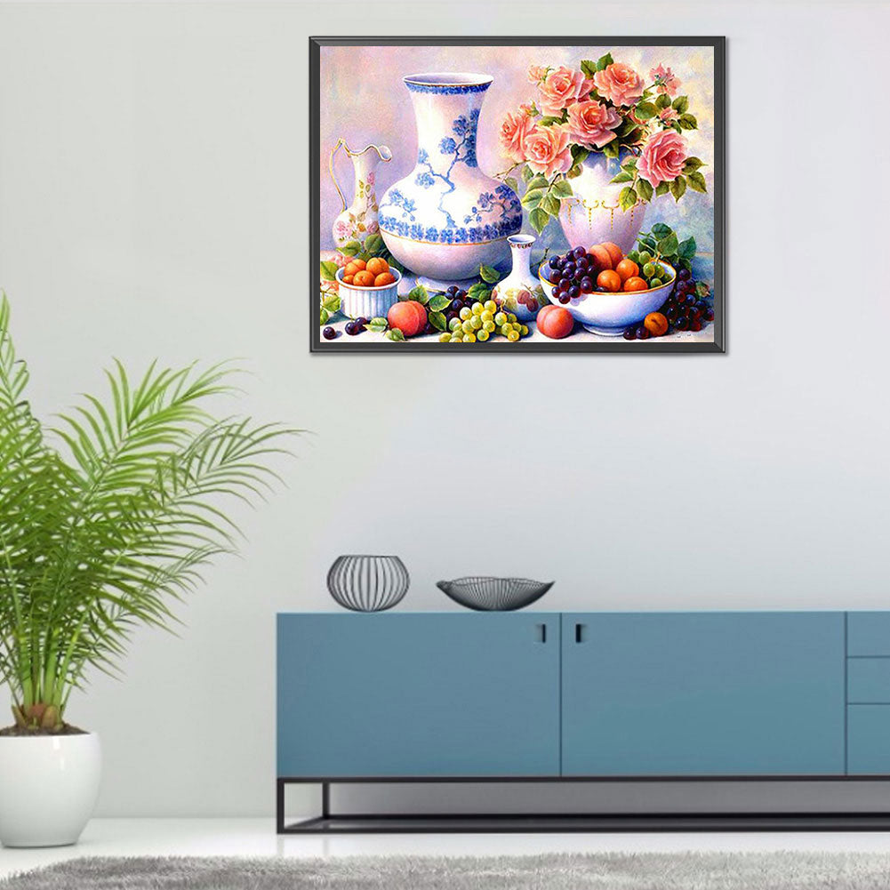 Vase Bouquet - Full Round Drill Diamond Painting 40*30CM