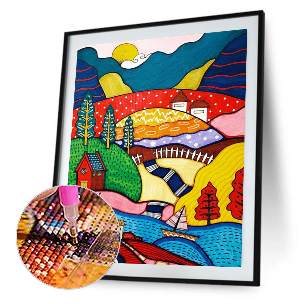 Cartoon House - Full Round Drill Diamond Painting 30*40CM