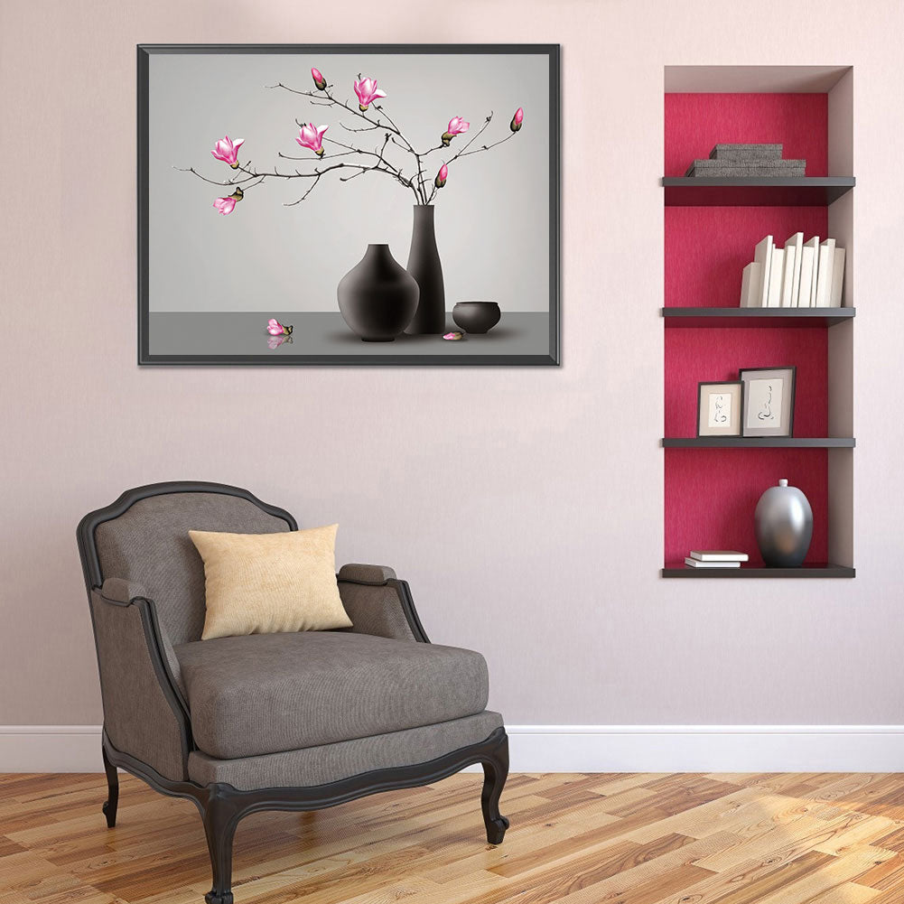 Magnolia Vase - 11CT Stamped Cross Stitch 60*46CM