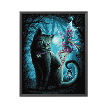 Cat And Angel - 11CT Stamped Cross Stitch 40*50CM