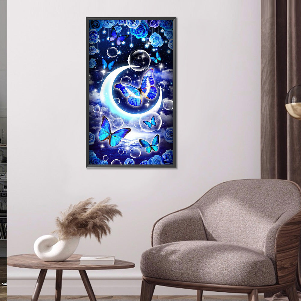Moon And Butterfly - Full Round Drill Diamond Painting 40*70CM