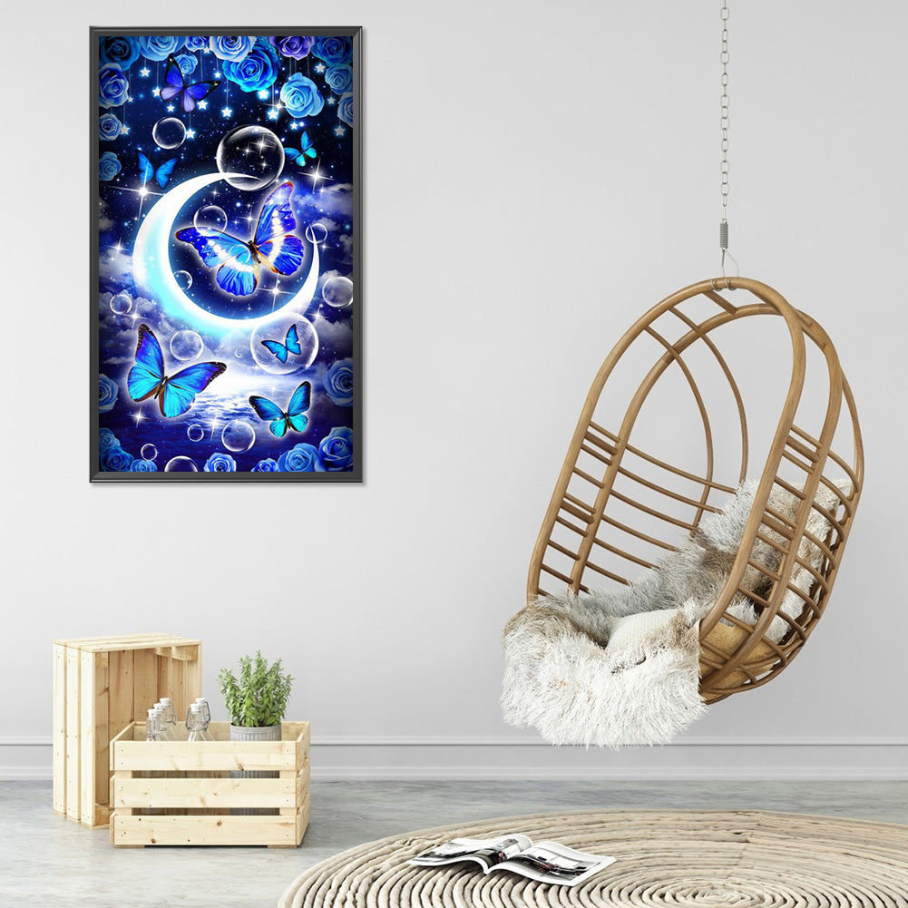 Moon And Butterfly - Full Round Drill Diamond Painting 40*70CM