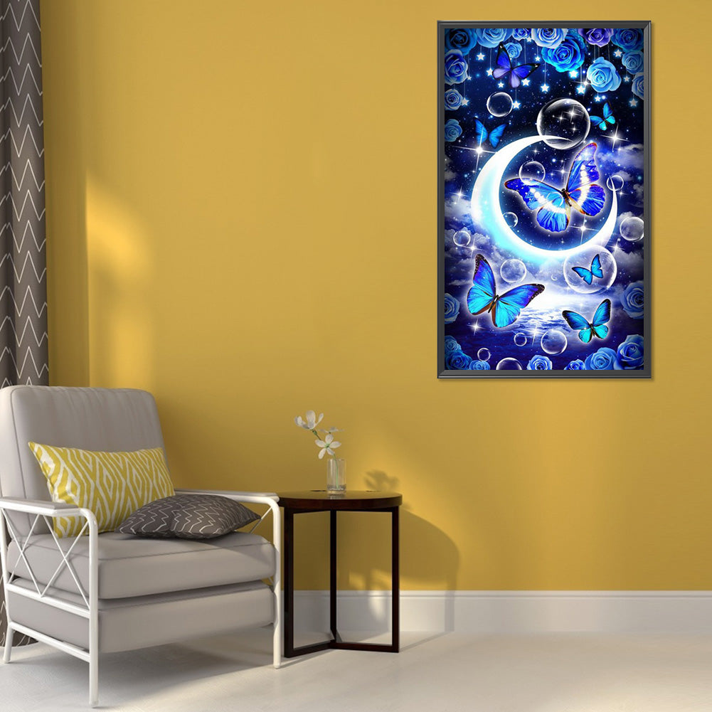 Moon And Butterfly - Full Round Drill Diamond Painting 40*70CM