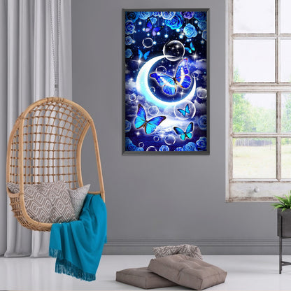 Moon And Butterfly - Full Round Drill Diamond Painting 40*70CM