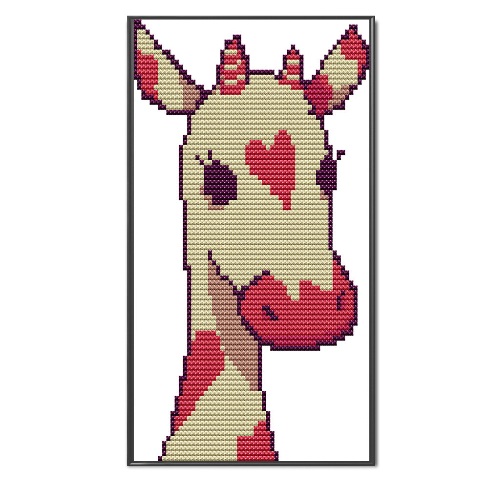 Love Giraffe - 14CT Stamped Cross Stitch 15*21CM(Joy Sunday)