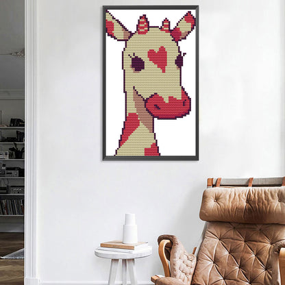 Love Giraffe - 14CT Stamped Cross Stitch 15*21CM(Joy Sunday)