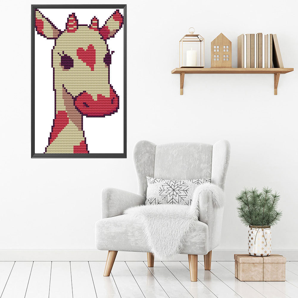 Love Giraffe - 14CT Stamped Cross Stitch 15*21CM(Joy Sunday)