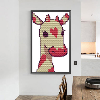 Love Giraffe - 14CT Stamped Cross Stitch 15*21CM(Joy Sunday)