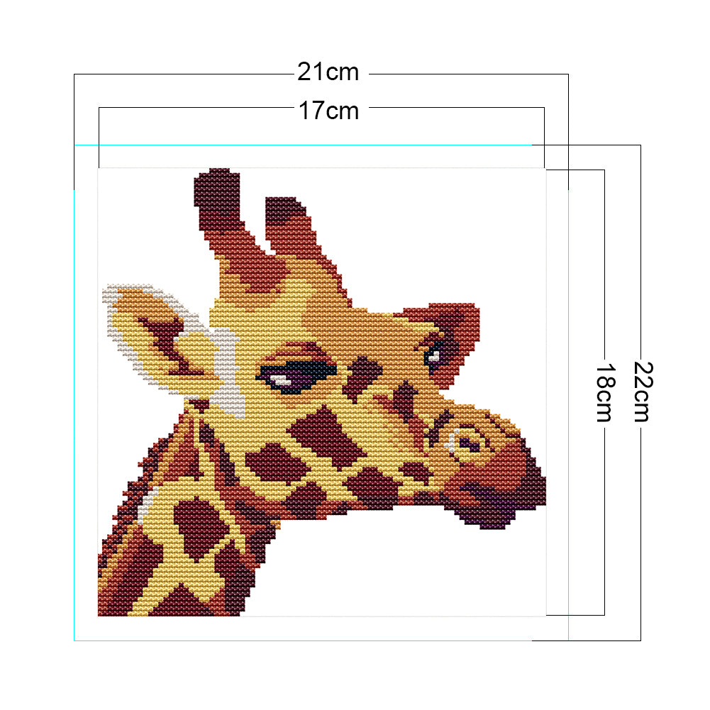 Giraffe - 14CT Stamped Cross Stitch 21*22CM(Joy Sunday)